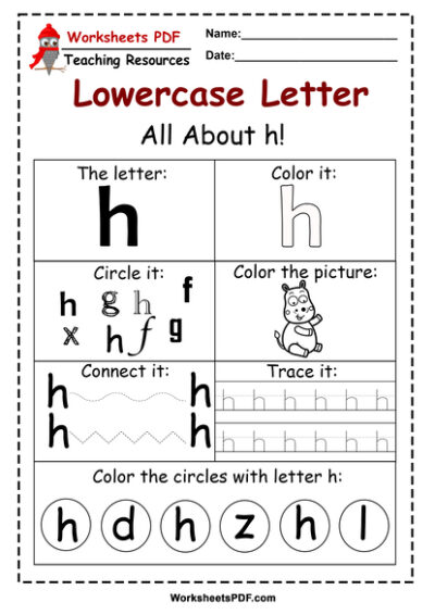 letter h worksheets