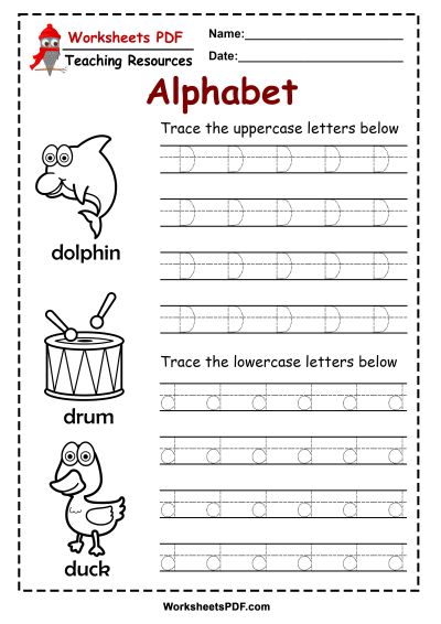 letter d worksheets pdf recognize trace print