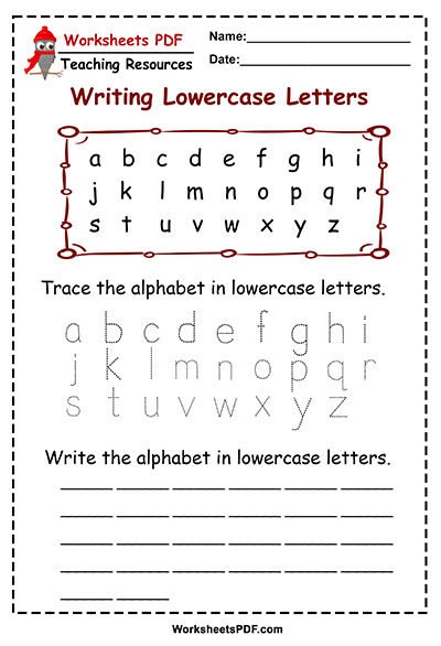 Writing Lowercase Letters