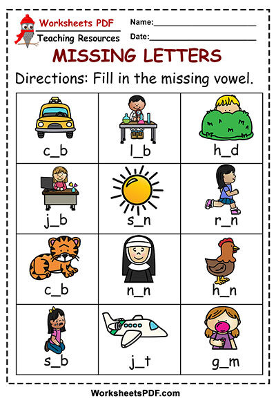 Fill in the blank using Short Vowels