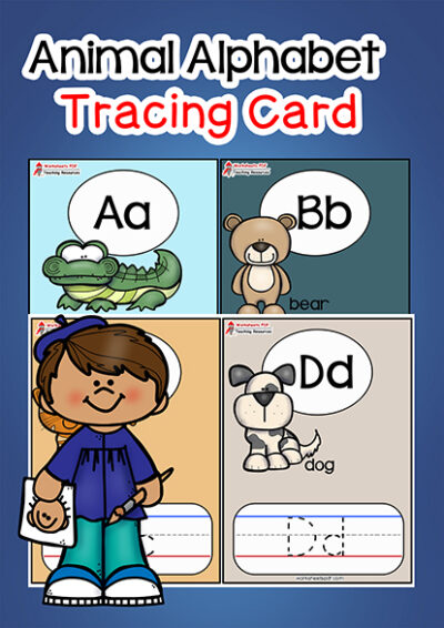 Animal Alphabet Tracing Card