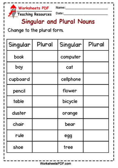 Change to the plural form