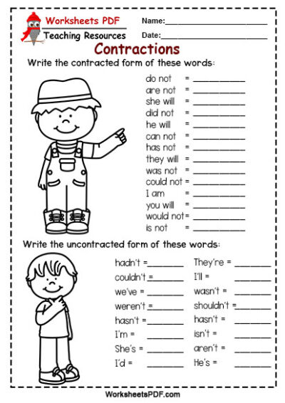 Write the contracted form of these words