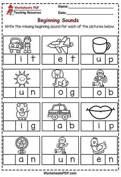 Write the Missing Beginning Sound