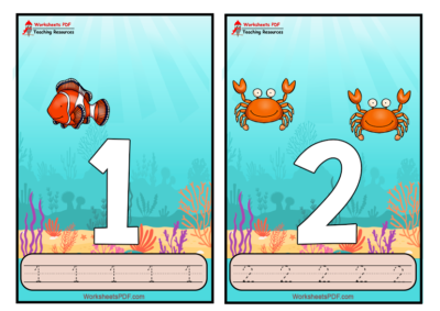 sea animals number tracing 1