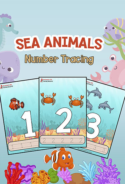 sea animals number tracing