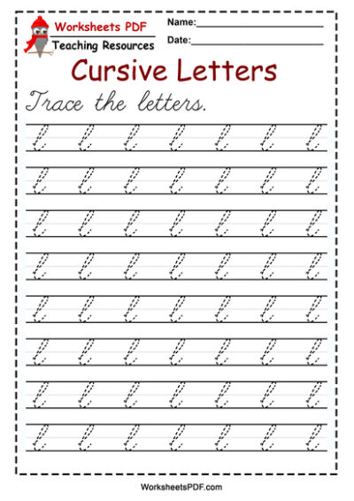 Letter L Worksheets PDF- Recognize, Trace, & Print - Worksheets PDF