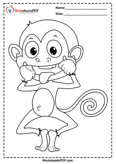 monkey coloring pages 12