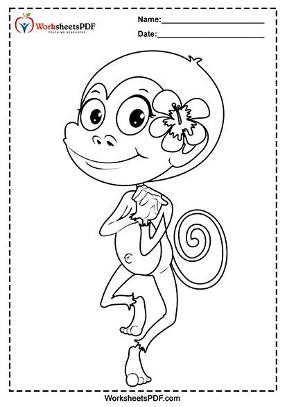 monkey coloring pages 14