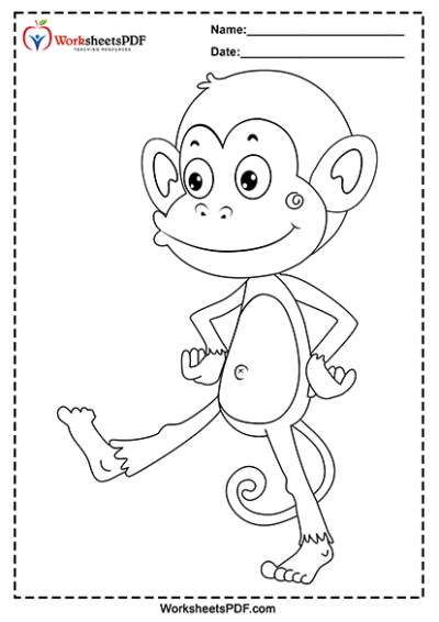 monkey coloring pages 17