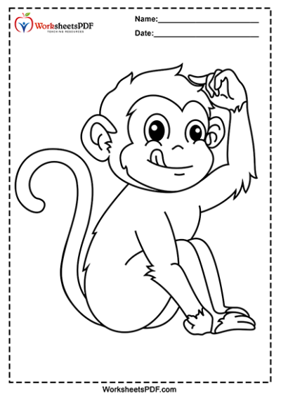 monkey coloring pages 18