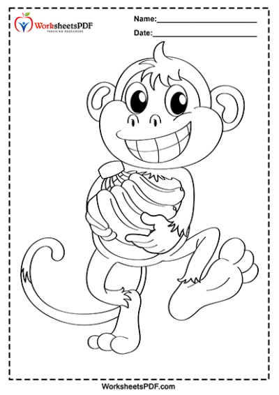 monkey coloring pages 19