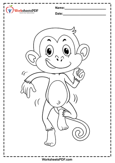 monkey coloring pages 2