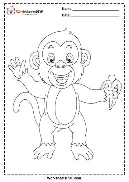 monkey coloring pages 20