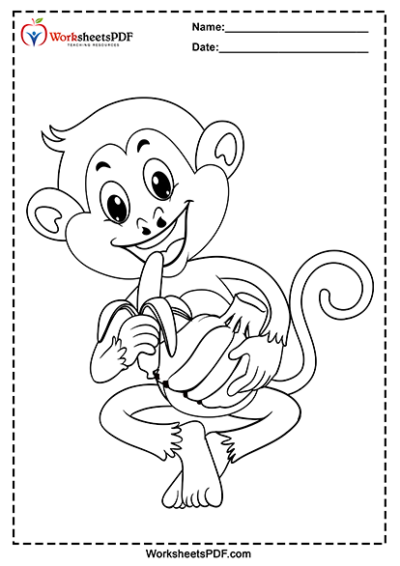 monkey coloring pages 3