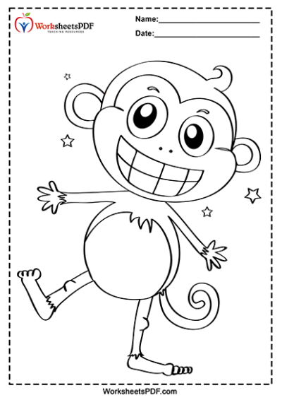 monkey coloring pages 5