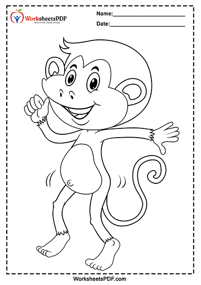 monkey coloring pages 8