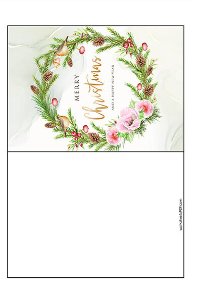 Classic Wreath – Free Printable Christmas Card