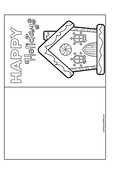 Gingerbread House – Free Christmas Coloring Card
