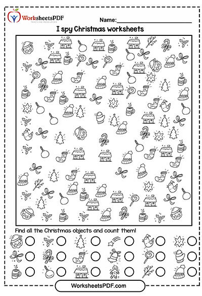 I spy Christmas worksheets