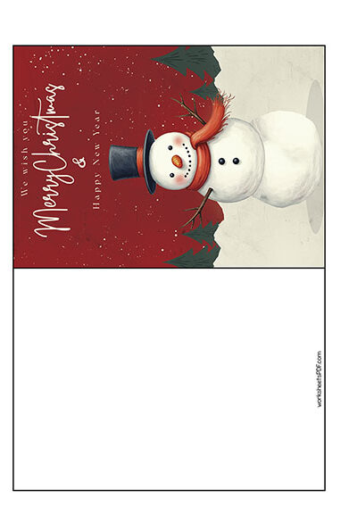 Snowman Family – Printable Christmas Coloring Card