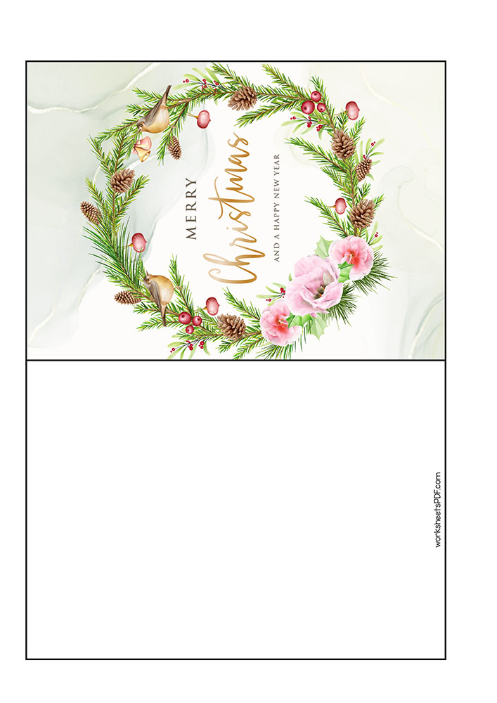 free Classic Wreath – Free Printable Christmas Card