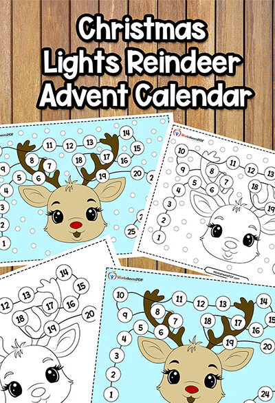 Christmas Lights Reindeer Advent Calendar