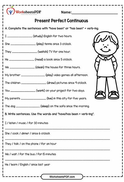 Complete the sentences with “have been” or “has been” + verb-ing