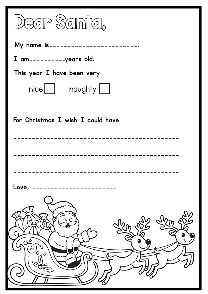 worksheets For Christmas I wish I could have