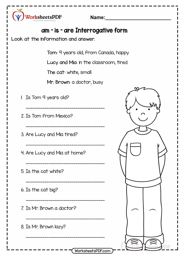 free verb to be worksheets 8