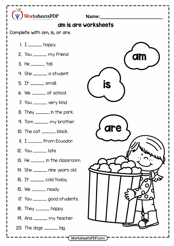Verb To Be Worksheets